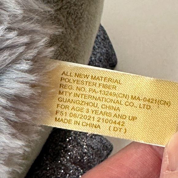 MTY International Silver Grey Penguin Spotted Silver Bow Stuffed Animal 10 inch - Picture 4 of 5